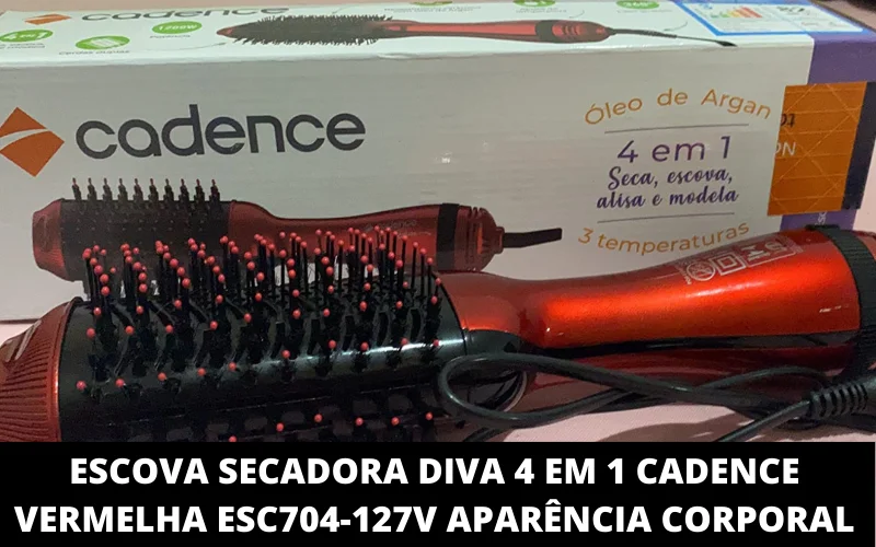 Escova Secadora Diva 4 Em 1 Cadence Vermelha ESC704-127V aparência corporal