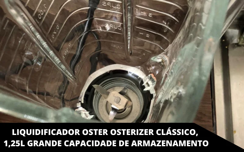 Liquidificador Oster Osterizer Clássico, 1,25L grande capacidade de armazenamento